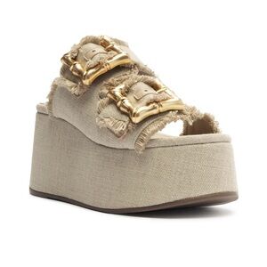 NBW Linen Platform Sandals